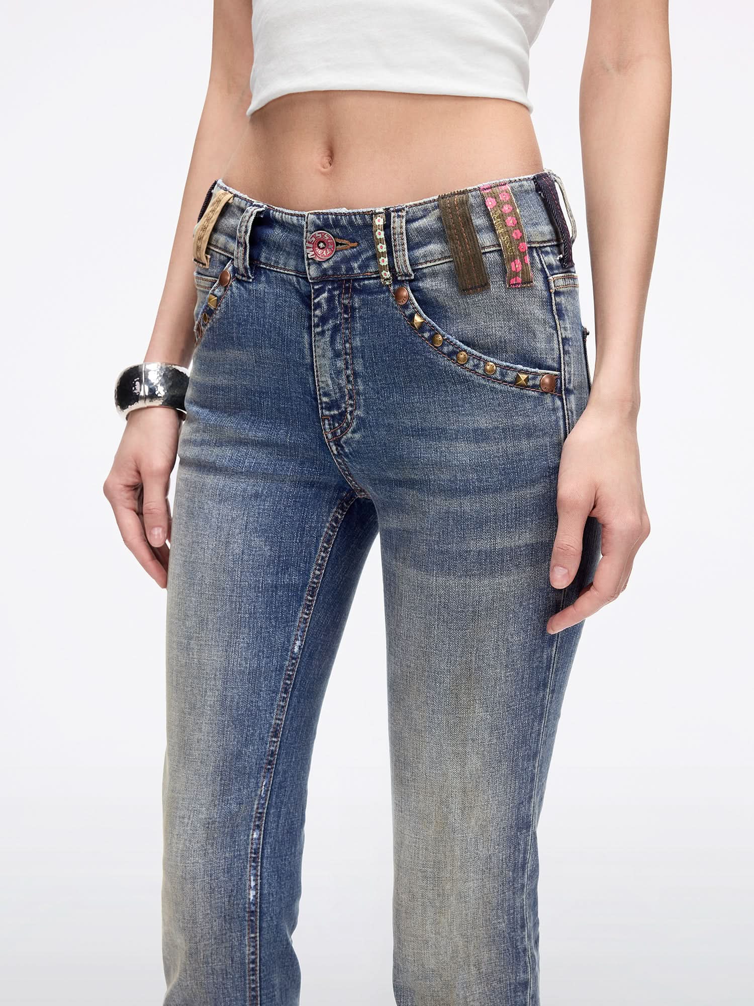 Belt Loop Flared Jeans